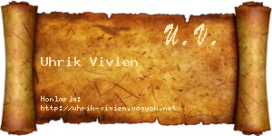 Uhrik Vivien névjegykártya